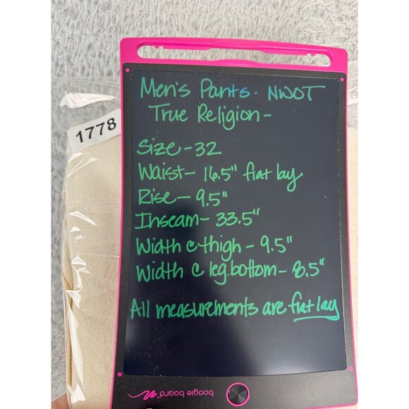 True Religion Mens 32 Blake White Button Straight Leg Sample Y2K Jeans USA Made - Picture 13 of 14